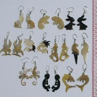 Carved horn earrings