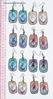 Thread square earrings