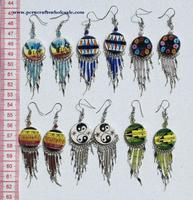 Wooden earrings color pearls