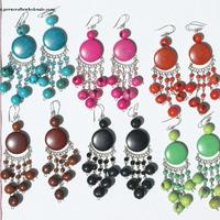 Tagua and seeds earrings