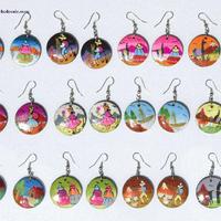 Round wooden earrings