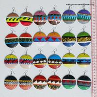 Round wooden earrings
