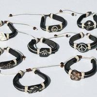 Black leather bracelets