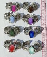 Color agate cuff bracelets