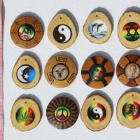 Wooden round pendants