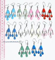 Pendientes de cristal de colores