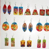 Boucles d'oreilles en céramique colorée