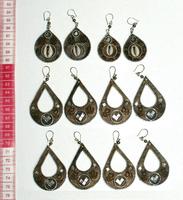 Mirror shape metal earrings