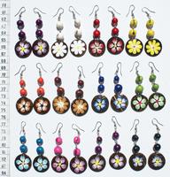 Boucles d'oreilles coco avec des fleurs