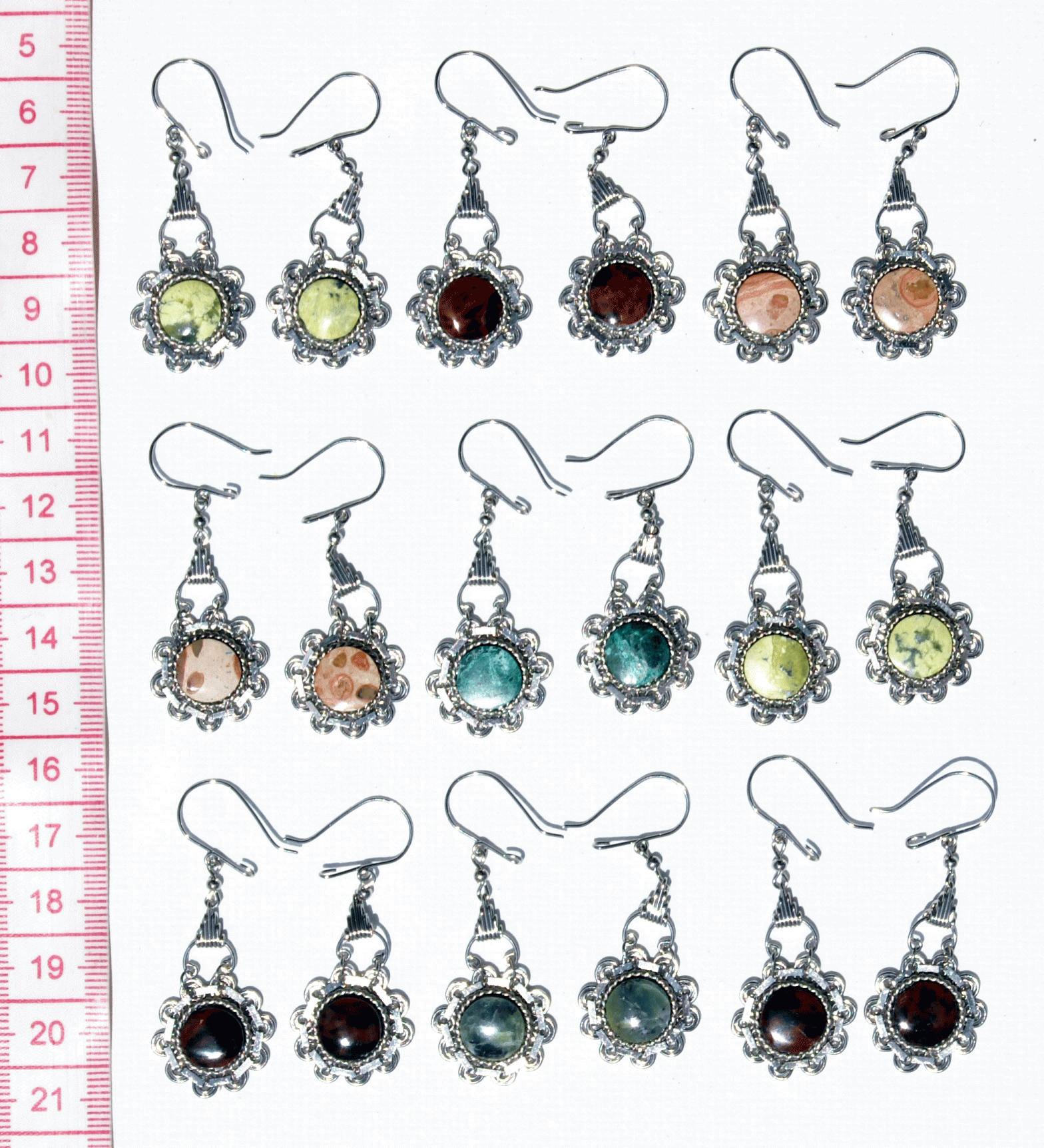 Boucles D'oreilles En Labradorite Du Canada - Chips De Pierre Naturelle, Crochets