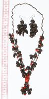 Coffee bean necklace, earrings