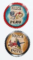 Round leather fridge magnets Peru